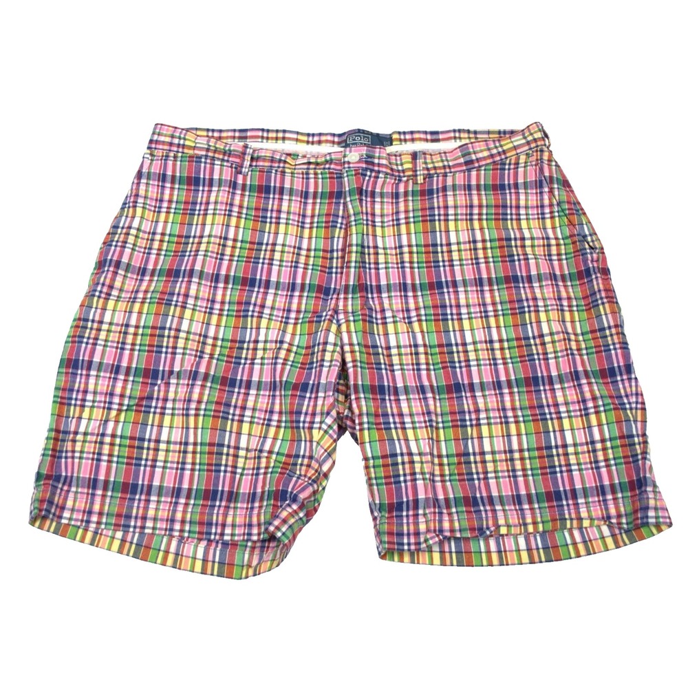Polo Ralph Lauren Indian Madras Colorful Plaid Shorts Men's 42‎ Inseam 9 In.